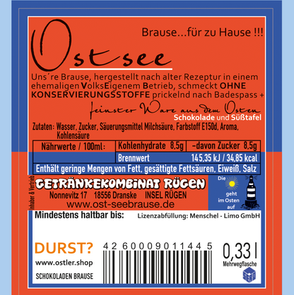 Ostsee Schoko Brause BADESCHOKOLADE SCHWIMMBAD